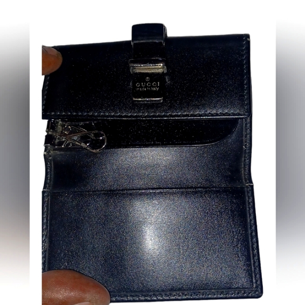 GUCCI AUTHENTIC BLACK LEATHER  KEYHOLDER UNISEX  EUC - Picture 3 of 14